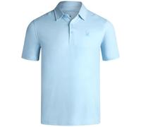 Spyder Polo de golf pour homme - Super doux évacuant l'humidité, coupe athlétique, col performance pour homme (taille : S-XL), bleu ciel, Taille XL