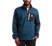 Spyder Pull pour homme - Pull en polaire à col montant avec fermeture éclair 1/4 pour homme (tailles : S-XL), Bleu mer profond, Small