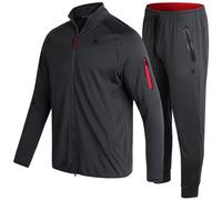 Spyder Survêtement 2 pièces pour homme - Veste sweat à fermeture éclair et pantalon de jogging - Ensemble pantalon de sport pour homme, S-XL, charbon, Small