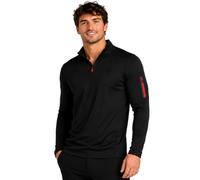 Spyder Sweat-shirt à col montant pour homme - 1/4 fermeture éclair athlétique performance quart de fermeture éclair - Chemises d'entraînement à manches longues pour homme, Noir vif, Taille L