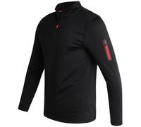 Spyder Sweat-shirt à col montant pour homme - 1/4 fermeture éclair athlétique performance quart de fermeture éclair - Chemises d'entraînement à manches longues pour homme, Noir vif, Taille L