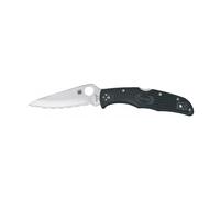 Spyderco C10sbk Couteau Endura, Lame Acier Vg-10 À Cran, Profil Sabre, Manche 12,5 Cm Nylon/Fibre De Verre Noir