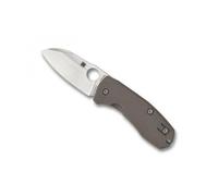 Spyderco C158tip2 Couteau Tehno, Lame Acier Cts-Xhp À Cran R.I.L., Profil Sabre, Manche 9 Cm Titanium, Avec Clip.