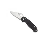 Spyderco C223gps Couteau Para 3 A Dents, Lame Semi-Dentée Acier Cpm-S30v, Profil Plat, Manche 11 Cm G10 Noir