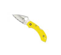 Spyderco C28syl2 Couteau, Lame À Dents Acier H-1 À Cran, Manche 8 Cm Nylon/Fibre De Verre Jaune