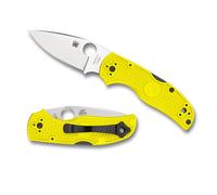 Spyderco C41pyl5 Couteau Native 5, Lame Acier Lc200n À Cran, Profil Plat, Manche 10 Cm Nylon/Fibre De Verre Jaune