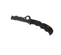 Spyderco C79psbbk Couteau Assist I, Lame Noire 3/4 Dentée Acier Vg-10 Cobra Hood Manche 12,5 Cm Nylon/Fibre De Verre Noir,