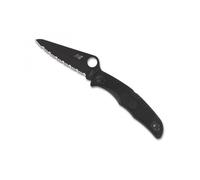 Spyderco C91sbbk2 Couteau Lame À Dents Acier H-1 Revêt. Nitrure Titane Manche 12,5 Cm Nylon/Fibre De Verre Noir