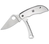 Spyderco Couteau Clipitool C176PS – lame dentelée acier inox, manche 6,5 cm, avec clip, gris