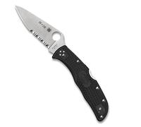 Spyderco Couteau Endela Thin Red Line Noir Semi-Dentée