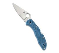 Spyderco DELICA 4 Lame Fixe, Couteau de Chasse, extérieur, Camping Mixte Adulte, Bleu, PlainEdge
