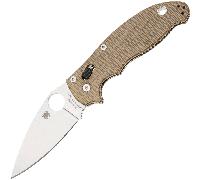Spyderco Manix 2 Brown Canvas Micarta CPM CRU-WEAR Reveal 14 C101MPCW2