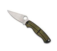 Spyderco Para Military 2 Salt CPM MagnaCut Couteau en acier avec manche alterné jaune et noir G-10 - Transport quotidien - PlainEdge - C81GBKYLMCP2