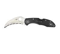 spyderco - c106sbk2 - couteau spyderco tasman salt 2 noir a dents couleur