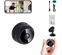 Spyfocus Mini caméra de sécurité magnétique sans fil HD 1080p, vision nocturne, détection de mouvement, caméra de sécurité, caméra de sécurité espion pour l'extérieur, avec application (1 pièce)