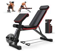 SPYLAVE Banc de musculation pliable multifonction 8 en 1 - Charge maximale de 400 kg - Banc incliné réglable pour salle de gym à domicile, entraînement des jambes, entraînement du dos, entraînement
