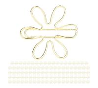 SPYMINNPOO 100 Pièces de Trombones Dorés à Fleurs et Pointes de Flèche Mignonnes pour le Bureau, la Maison, L'école, Trombones en Métal Antirouille pour le des Documents et le Marquage des Signets