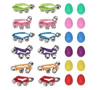 SPYMINNPOO 12 Hochets en Forme D'œuf et 12 Clochettes de Poignet, Ensemble Complet D'instruments de Percussion avec 6 Couleurs et Sangles Réglables pour Enfants