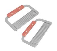 SPYMINNPOO 2 Couteaux -Savon en Acier Inoxydable, Outils de Froissés avec Motif ondulé, Manche Ergonomique en Bois, Accessoire de Cuisine pour Savon Fait à la Main