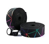 SPYMINNPOO 2 Pcs Vélo Guidon Bande, Lignes Colorées Guidon Bande Antidérapant Cyclisme Poignée Wraps Vélo De Route Guidon Bande