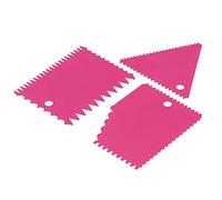 SPYMINNPOO 3 Pièces/ensemble Grattoir à Crème à Gâteau -pâte Léger Plus Lisse pour Outil de Décoration de Pâtisserie, Réutilisable et Durable pour les Accessoires de Cuisson (Rosé)