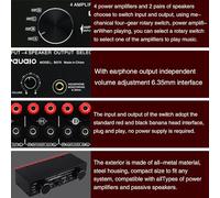 SPYMINNPOO 300 W par Canal Amplificateur de Puissance Sélecteur de Haut-Parleur Commutateur Polyvalent et Son de qualité pour Studios de Musique Métal Fer Noir 1 Ensemble