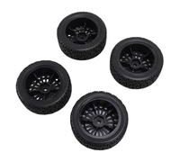 SPYMINNPOO 4PCS 1 10 RC Rallye Pneus De Voiture, 70mm Anti Slip Labyrinthe Motif Pneu Roue Jante Ensemble, pour TT01 XV02 et 94123 (Black)