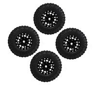 SPYMINNPOO 4PCS RC Tire and Wheels Section Aluminium Alloys Hub-Rubber Pneus pour SCX24, Installation Simple, 1/24 RC-Auto-Replacement Pièce, RC Tire de Haute qualité (Black)