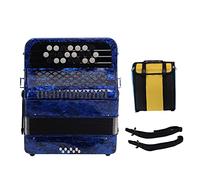 SPYMINNPOO Accordéon pour Débutants, 22 Touches, 8 Basses, Instrument à Anches à Boutons Professionnel, Voix Réglables, Améliore Le Talent Musical, Lecture Facile pour Le Sens du Rythme, Noir/Blanc