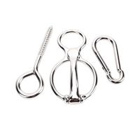 SPYMINNPOO Anneau d'attache pour Chevaux en Acier Inoxydable, Fermoirs Magnétiques à Connexion Rapide, Anneau D'attelage Antirouille pour L'attache D'entraînement, avec Fixation Sécurisée