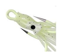 SPYMINNPOO Appât de Pêche à la Pieuvre Simulée, Conception Lumineuse, Jupe Pivotante Douce, Hameçon Durable à Quatre Mâchoires, Pêche de Nuit pour l'eau Salée et l'eau Douce (Grand)