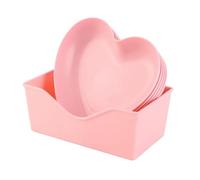 SPYMINNPOO Assiette à Dîner en Forme de Cœur, Beau Design, Facile à Manipuler pour Rassembler la Vaisselle en Plastique (5 plateaux avec support)