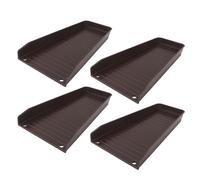 SPYMINNPOO Bloc D'extension Fixable pour Gouttière avec Clous de Fixation pour Protection des Fondations de la Maison, Plastique 41,9 X 5,1 Cm, 4 Pièces pour Les Tuyaux de Descente (Brown)