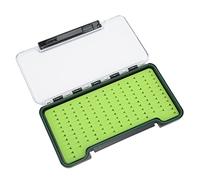 SPYMINNPOO Boîte de Pêche à la Mouche, Petit Compartiment Spacieux en Silicone, Coque ABS, Rangement Portable étanche pour Mouches, avec Bague d'étanchéité pour les Amateurs de Matériel de (L)