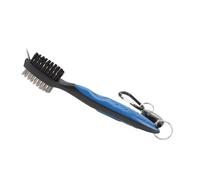 SPYMINNPOO Brosse pour Club de Golf, Poils en Acier Double Face avec Cordon Rétractable, Poils Souples pour Nettoyer Les Rainures du Club et la Poussière de Surface, Poignée Ergonomique (Blue)