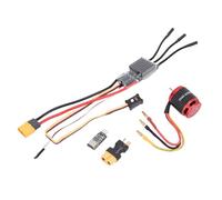 SPYMINNPOO Brushless Powertrain Combo 80a ESC, AM32 Controller, pour Axial SCX10 1/10 Véhicule Suivi du Robot à Chenilles avec Fonctionnement Silencieux, Système précâblé, Paramètres Programmables,