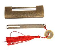 SPYMINNPOO Cadenas Horizontal Antique en Laiton Cadenas à Poisson de Style Chinois Rétro Exquis pour Boîtes à Bijoux, Armoires 3,8 X 1,3 Pouces 1 ronze)