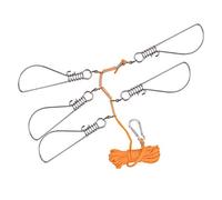 SPYMINNPOO Corde de Pêche en Acier Inoxydable, Garde-Poisson Robuste avec 5 Boutons-Pression et Cordes en Nylon, pour Sécuriser Les Poissons avec Un Os Labial comme Une Perche à Bouche