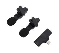 SPYMINNPOO Double Clamp/Holder Mic 2,4 GHz sans Fil sur Le Microphone avec Réduction du Bruit de Pick-up Sonore à 360 Degrés 8-10h pour Le Téléphone pour Enregistrer l'ordinateur de Caméra