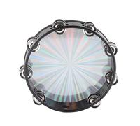 SPYMINNPOO Double Rangée 16 Paires de Jingles en Métal Timbrel 10 Pouces Tambourin pour Fêtes, Concerts, Mariages ABS Acier Inoxydable (fleur)