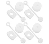 SPYMINNPOO Ensemble de Bouchons Anti-fuite en Silicone, Accessoires de Gobelet Portables pour Bouchons de Déversement, Couvercle de Paille pour Voyage, Lot de 4 (Blanc transparent)