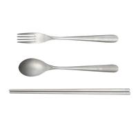 SPYMINNPOO Ensemble de Couverts en Titane Pur, Léger et composé Fourchette, Cuillère et de Baguettes, Idéal pour le Camping, les Voyages et les Pique-niques, (Sac de rangement pour baguettes,