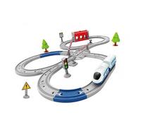 SPYMINNPOO Ensemble de électrique, Monde Ferroviaire à Monter Soi-même avec Voies de Montage pour Enfants, Jouet STEM pour Garçons, Style de Réaliste avec Dispositions Personnalisables,