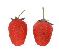 SPYMINNPOO Ensemble de Hochet pour bébé Maraca avec Shaker à Fruits, Fruits Simulés pour Développer des Compétences Pratiques, adapté aux Jeux D'imagination des Enfants (Fraise)