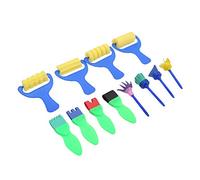 SPYMINNPOO Ensemble de Jouets pour Enfants, Pinceaux de Peinture, éponge, Rouleau de Peinture, pour Divers Motifs, Idéal pour Le Développement des Artistes des Enfants, 12 Pièces