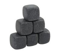 SPYMINNPOO Ensemble de Pierres à Whisky en Basalte, Pierres à Whisky Réutilisables, Cadeau pour Hommes, avec Sac de Rangement pour, Cognac, Vin, Boisson (6)