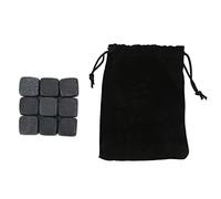 SPYMINNPOO Ensemble de Pierres à Whisky en Basalte, Pierres à Whisky Réutilisables, Cadeau pour Hommes, avec Sac de Rangement pour, Cognac, Vin, Boisson (9)