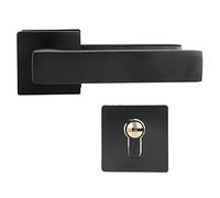 SPYMINNPOO Ensemble de Poignées de Cylindre de Serrure Noires Réglables, Bouton de Porte à Verrouillage à clé Résistant à la Corrosion pour Portes en Bois, Salon, Alliage de Zinc