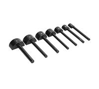 SPYMINNPOO Ensemble de Poinçons pour le Cuir, Coupe-semi-circulaire en Acier allié Durable pour les Extrémités de Ceinture Embellissant 7 Pièces pour le Travail du Cuir Noir