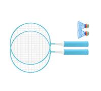 SPYMINNPOO Ensemble de Raquettes de Badminton pour Enfants, Filet surdimensionné à Prise Confortable avec 2 Balles pour Débutants (BLUE)